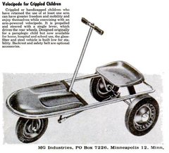 Popular Mechanics Jul 1960.Velocipede for Crippled Children.JPG