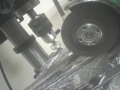 3 making aluminum pulley on drill press and grinder.JPG