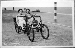 1937 Postcard-People Riding Tandem-Unusual Bicycle_US $9.99.jpg