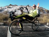 Bill on recumbent near Dune St Andrew park 13 Jan 2011.JPG